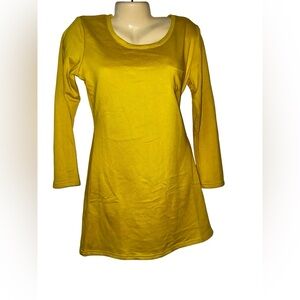 Mustard Yellow Women's Long Sleeve Sweater Dress